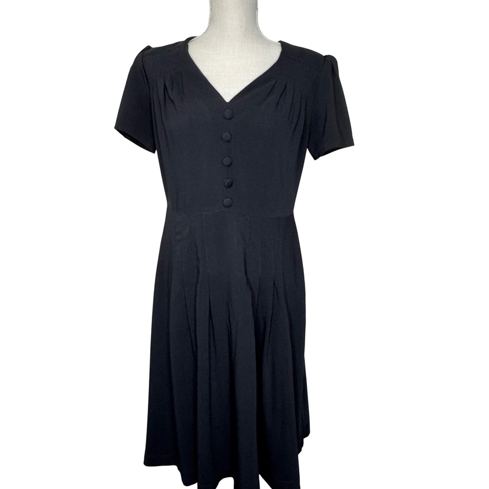 Hell Bunny Vixon Retro Fit n Flare‎ Black Dress Medium